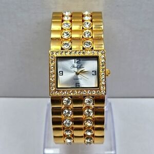 Womens Park Lane Gold Tone Watch Swarovski Crystal Bracelet New Battery Runs